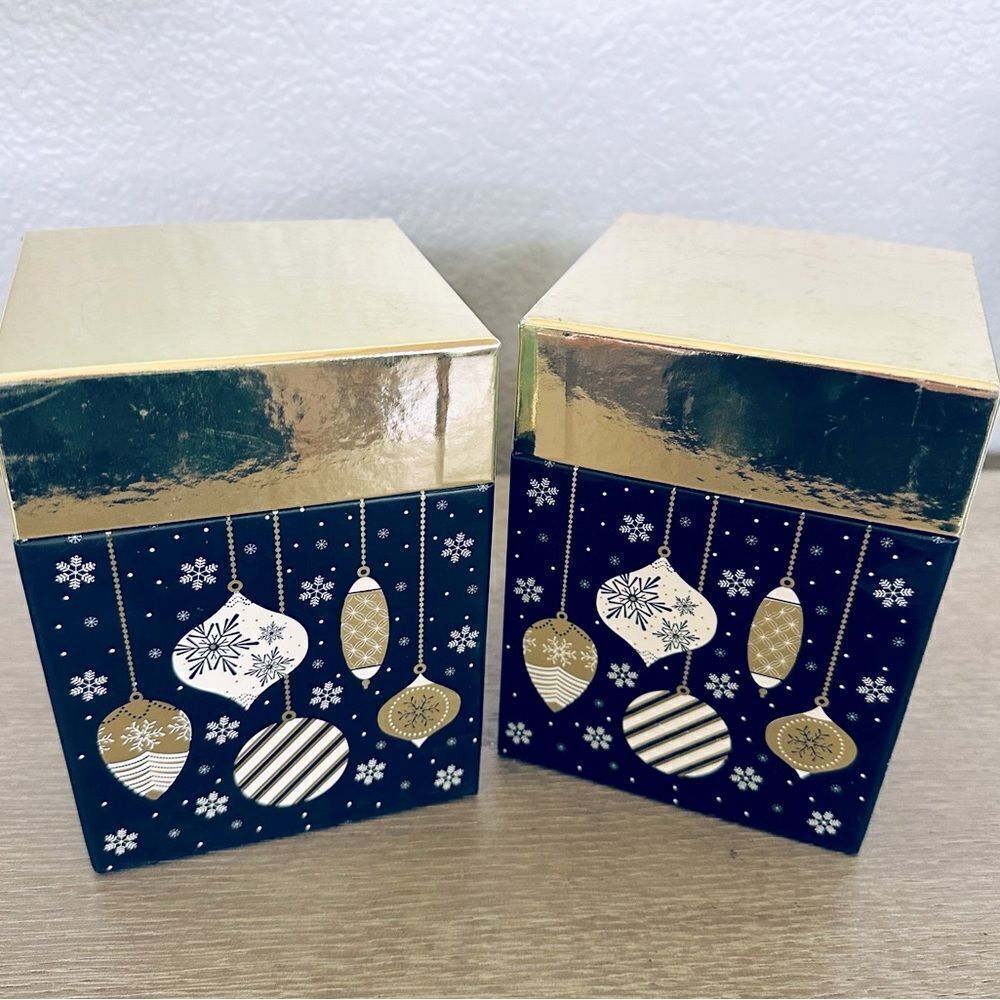 Christmas Ornaments Snowflakes Lidded Gift Boxes Set